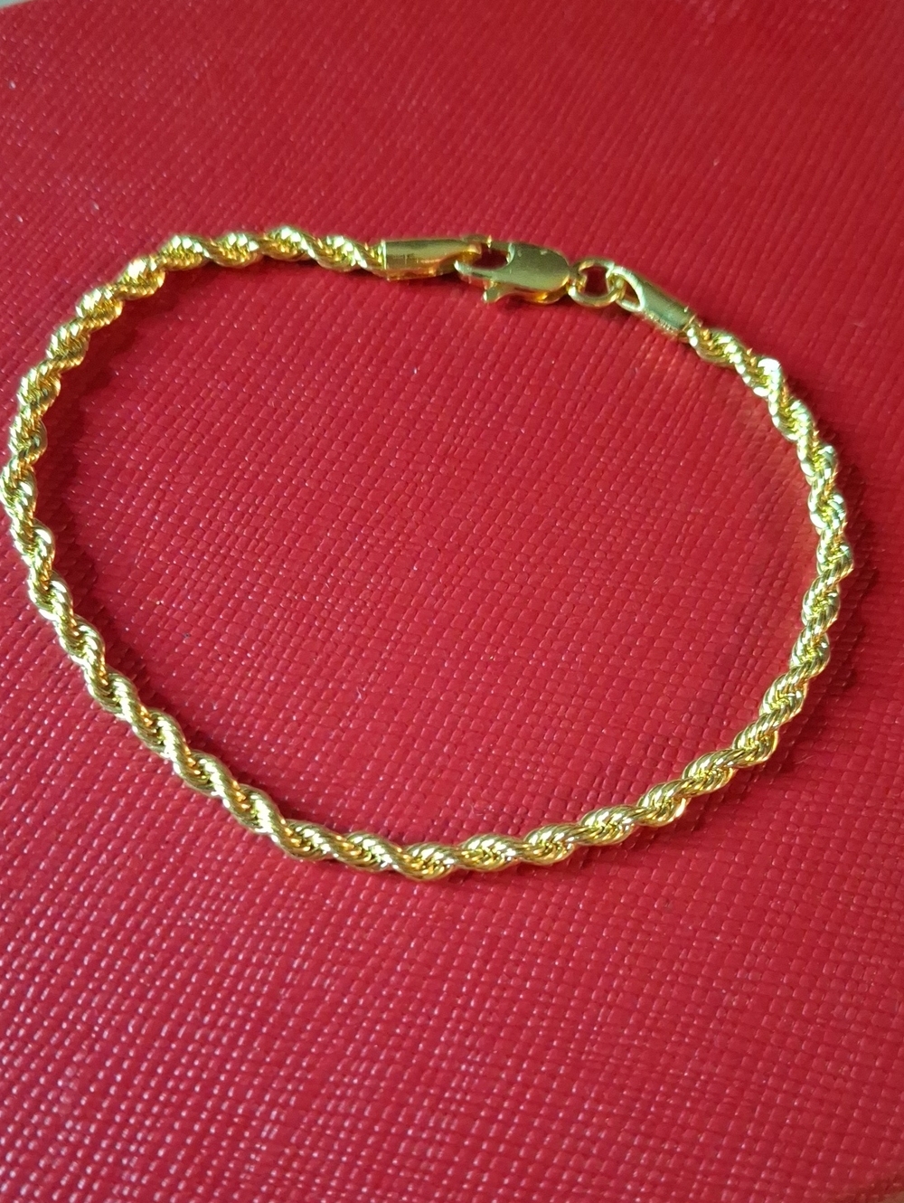 Gold-Tone Twisted Rope 7.5" Bracelet New